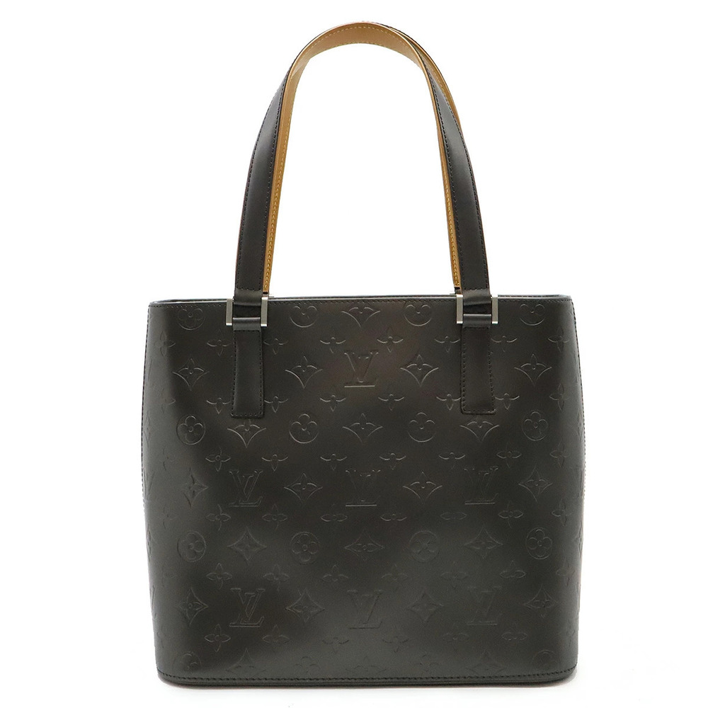 LOUIS VUITTON Monogram Matte Stockton Tote Bag Shoulder Leather Noir Black